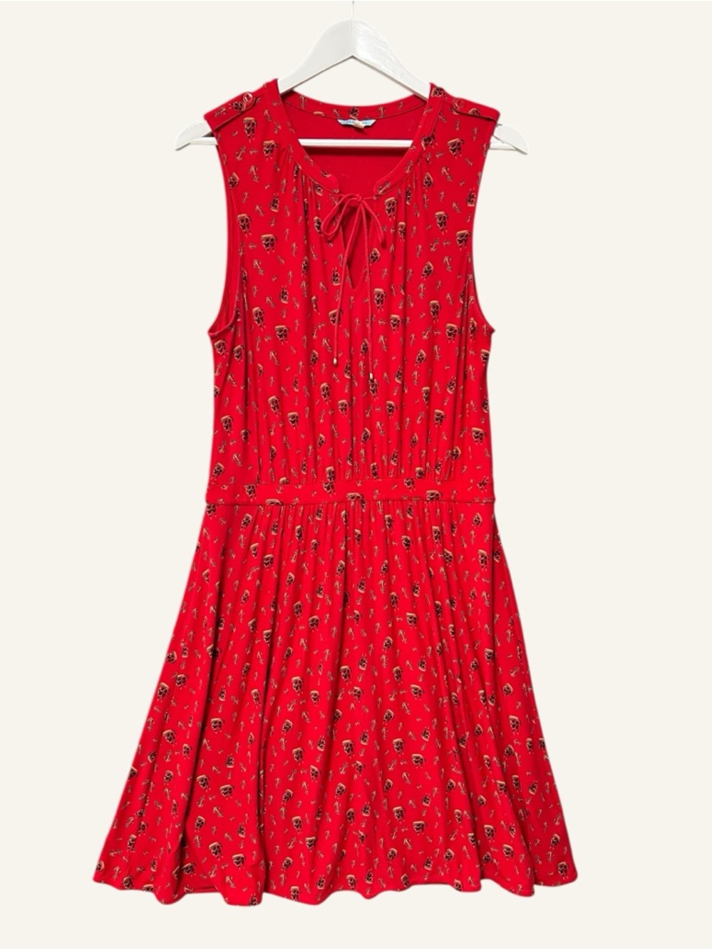 Anthropologie Leifnotes Skipper Dress Size Large Red Nautical Anchor Sleeveless